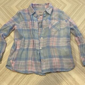 Rails Girls Blue & Pink Plaid Button Down Shirt